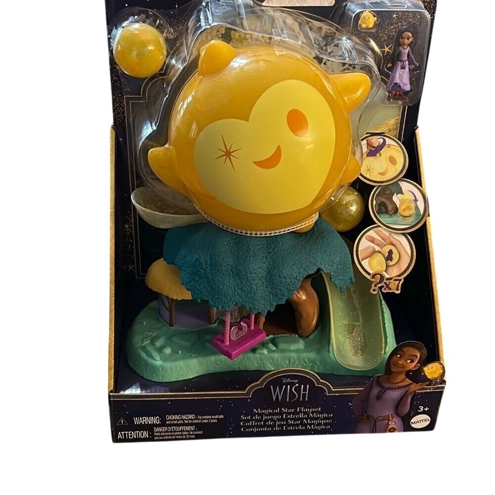 Mattel Disney Magical Star Playset with Asha Mini Doll, 7 Surprise Wish Orbs & M
